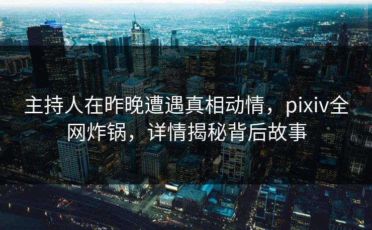 主持人在昨晚遭遇真相动情，pixiv全网炸锅，详情揭秘背后故事