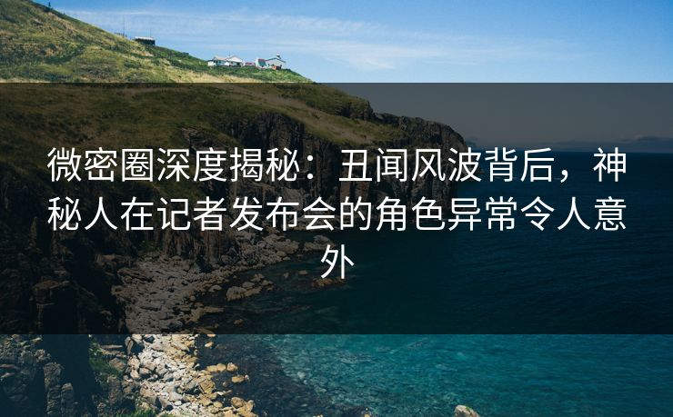 微密圈深度揭秘：丑闻风波背后，神秘人在记者发布会的角色异常令人意外
