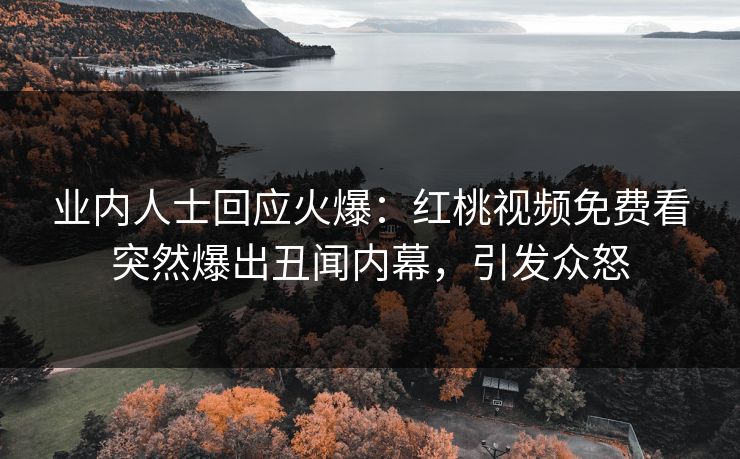 业内人士回应火爆：红桃视频免费看突然爆出丑闻内幕，引发众怒