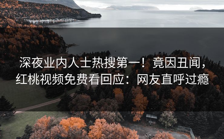 深夜业内人士热搜第一！竟因丑闻，红桃视频免费看回应：网友直呼过瘾